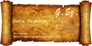 Gere Szabina névjegykártya
